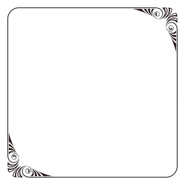 Dekoratif siyah kare çerçeve.