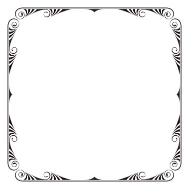 Dekoratif siyah kare çerçeve.