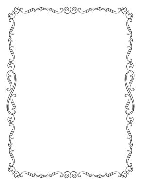 Dekoratif siyah çerçeve. Mektup sayfa oranlarını.