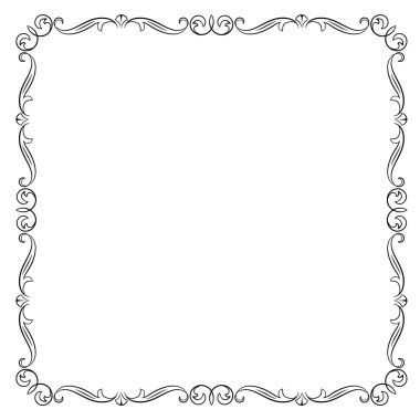 Dekoratif siyah kare çerçeve.