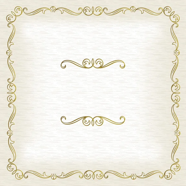 Cadre carré décoratif doré sur fond . — Image vectorielle