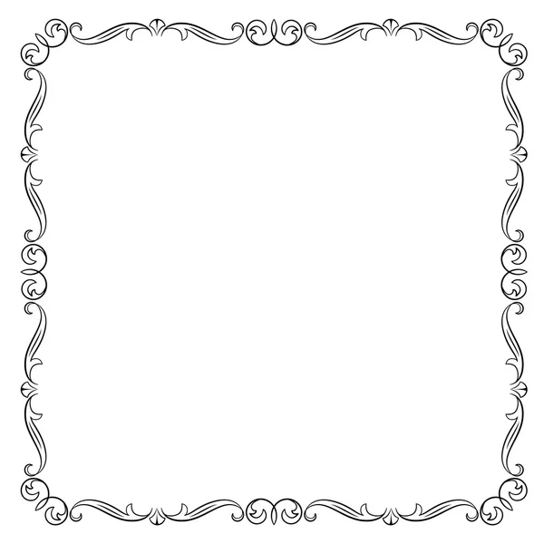 Decoratief zwart vierkant frame. — Stockvector