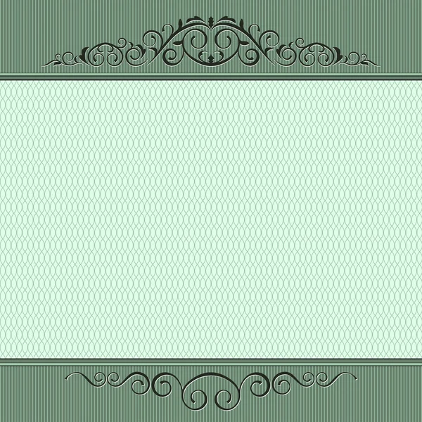 Square banner with decorative patterns and background. Shades of green. — Stock Vector