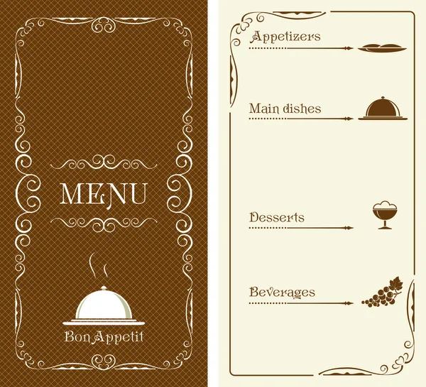 Modello, design per menu . — Vettoriale Stock