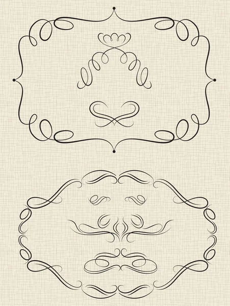 Set of calligraphic frames and vignettes. — Stock Vector
