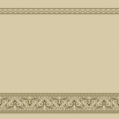 Dekoratif kenarlık ve arka plan, süslü öğeleri. Kart, sertifika, ambalaj malzemeleri için şablon.