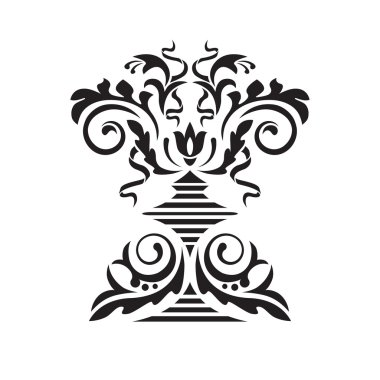 Bir pencere, kapı cam için dekoratif şablon.