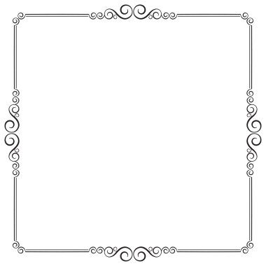 Dekoratif siyah kare çerçeve.