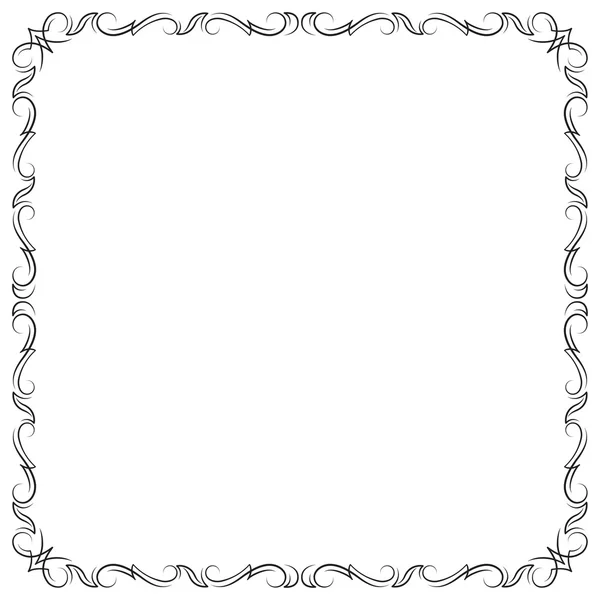 Decoratief zwart vierkant kalligrafische frame. — Stockvector