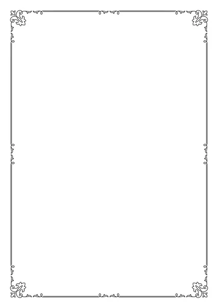 Dekoracyjne czarny tekst prostokątne ramki, format strony A4. — Wektor stockowy