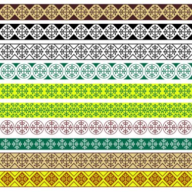 Dekoratif kenarlık, Arapça Stil kümesi. Desen fırçaları için dikdörtgen kare dahildir.