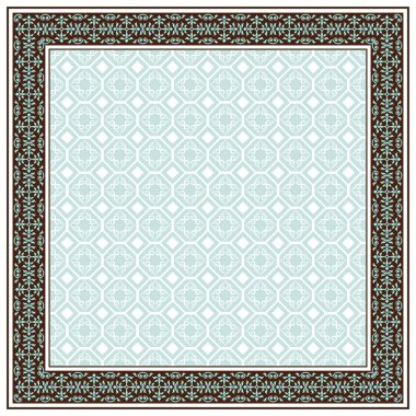 Dekoratif çerçeve, Arap tarzı. Desen fırçası dikdörtgen çerçeve için ve dolgu için örneği dahildir.