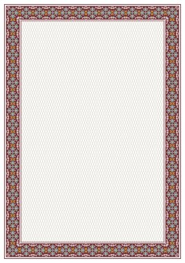Dekoratif çerçeve, A 4 sayfa biçimi, Arap tarzı. Desen fırçası dikdörtgen çerçeve için ve dolgu için örneği dahildir.