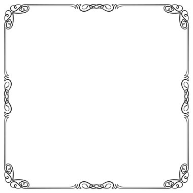 Dekoratif kaligrafi siyah kare çerçeve.