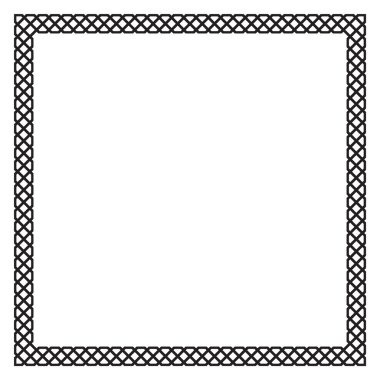 Dekoratif siyah kare çerçeve, Arapça, oryantal tarzı. 