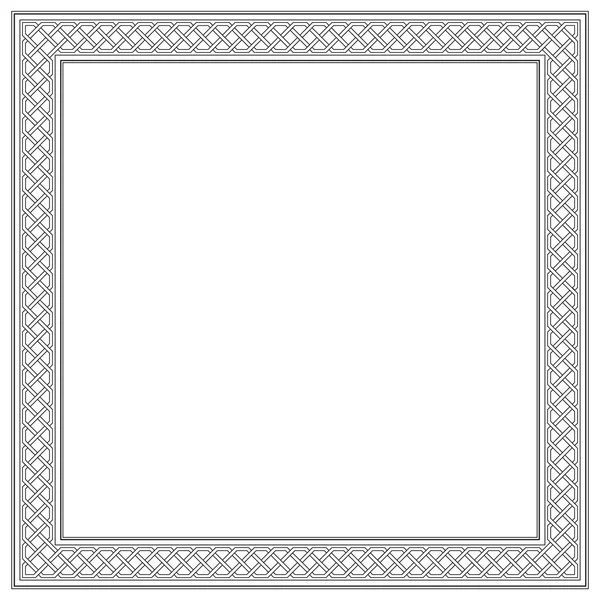 Quadro quadrado preto e branco decorativo, estilo árabe, oriental . — Vetor de Stock