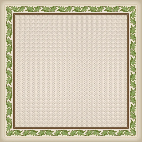 Dekorativer quadratischer Rahmen und Hintergrund mit Tangerraster. das tanger grid swatch ist in eps-Datei enthalten. — Stockvektor