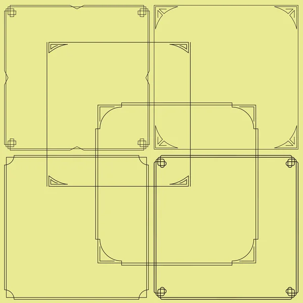 Set aus einfachen schwarzen quadratischen Rahmen. leicht in rechteckige Rahmen zu verwandeln. — Stockvektor