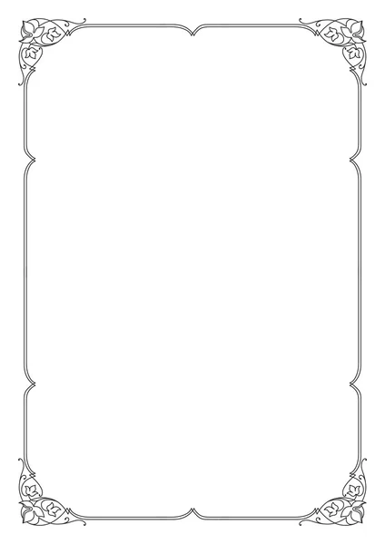 Decorative black border. A4 page format. — Stock Vector