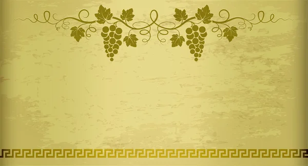 Kártya dekoratív szőlő elemekkel, a görög dísz. — Stock Vector