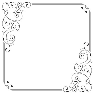 Süslü siyah kare sınır. 