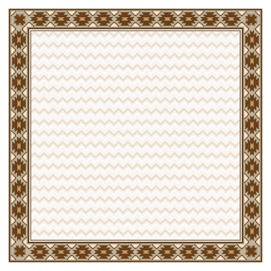 Kare kenarlık ve doku Amerikan yerlilerinin kabile tarzı. Desen fırçası vektör dosyası içinde yer almaktadır.