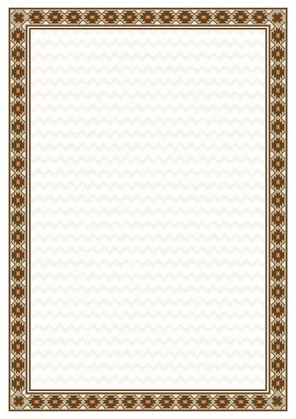 Bordure et texture dans le style tribal des Indiens d'Amérique. Brosse de motif est inclus dans le fichier vectoriel. Format de page A4 . — Image vectorielle