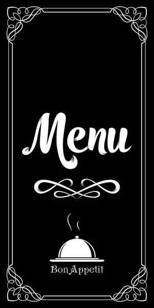 Lettrage Calligraphique Menu Vignette Lettres Blanches Écrites Main Avec Ombres — Image vectorielle