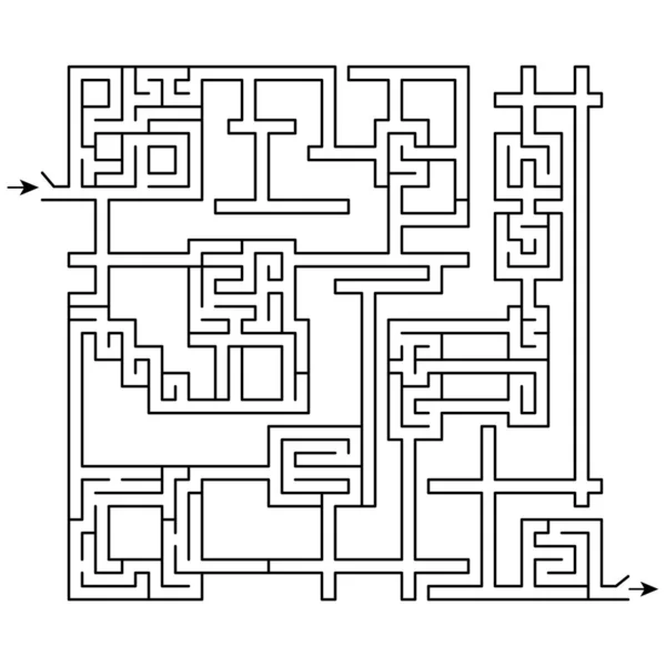 Maze Játék Gyerekeknek Felnőtteknek Fekete Fehér Színek — Stock Vector