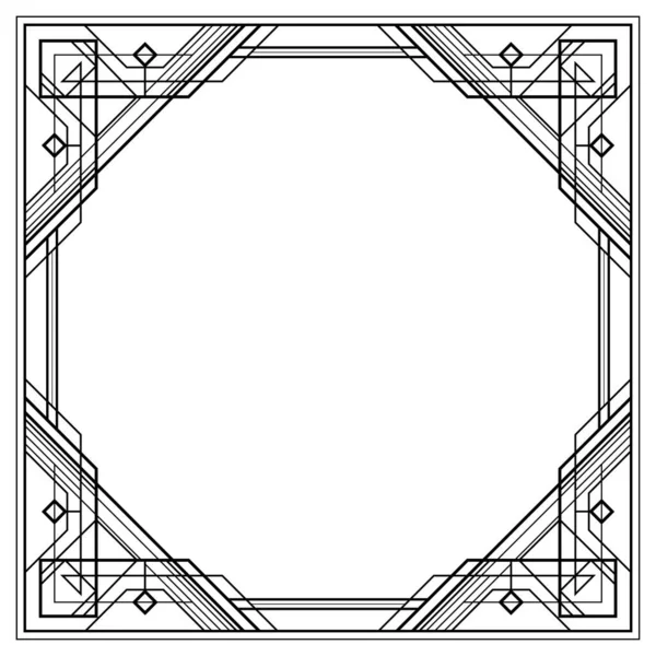 Квадратна Чорна Рамка Стиль Арт Деко 1920 — стоковий вектор