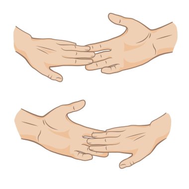 Ellerin çizimi, renkli. Yardım, destek. İntihar önleme kavramı.