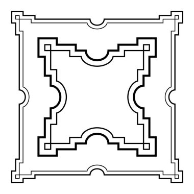 Kare siyah iskelet. Arapça stil. 