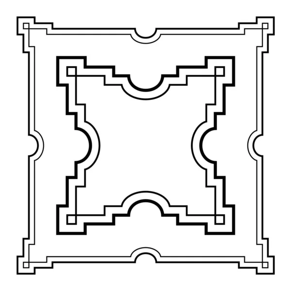 正方形黑色框架 阿拉伯文风格 — 图库矢量图片