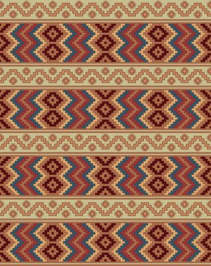 Etnik geometrik kusursuz desen. Amerikan Hint tarzı.. 