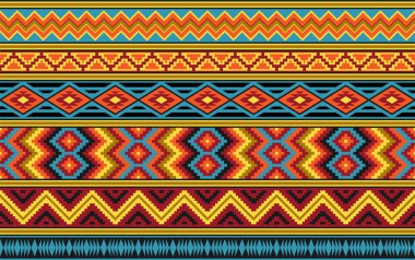 Etnik geometrik kusursuz desen. Doymuş renkler.