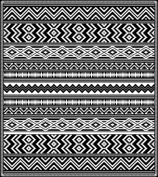 Etnická Geometrická Přikrývka Americký Indiánský Styl Černobílé Barvy — Stockový vektor