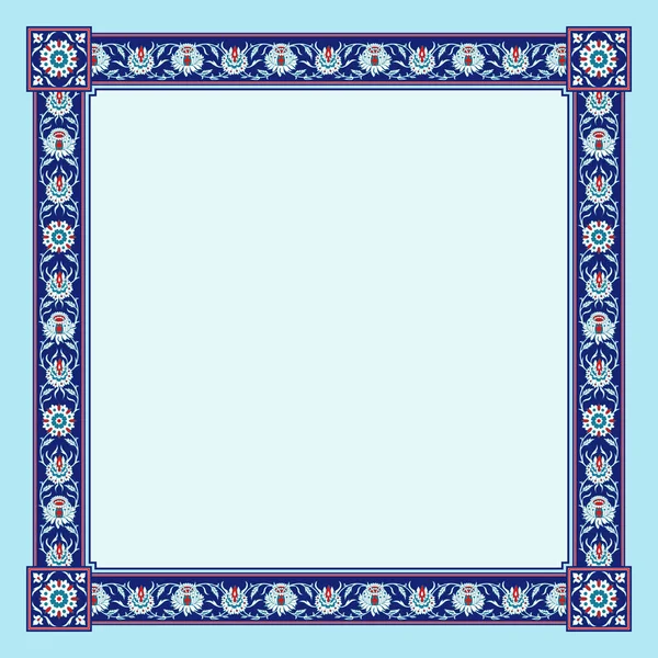Quadratischer Rahmen Persischer Blumenstil — Stockvektor
