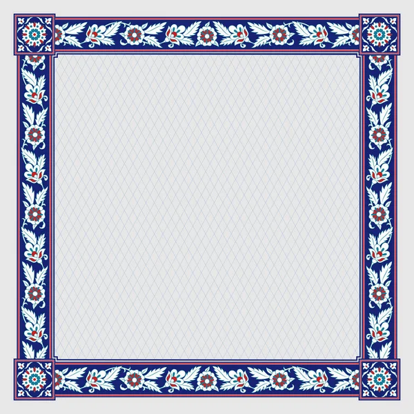 Квадратные Цветочные Рамки Персидский Стиль — стоковый вектор