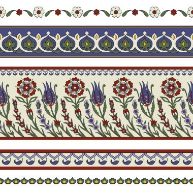 Çiçeksiz hudutlar. Klasik Pers tarzı. Kalıp fırçaları dahil.