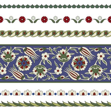 Çiçeksiz hudutlar. Klasik Pers tarzı. Kalıp fırçaları dahil.
