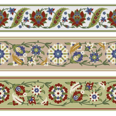 Çiçeksiz hudutlar. Antik Pers tarzı. Maskeler takıldı. 