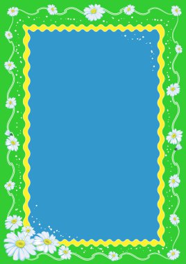 Çocuklar fotoğraf, tebrik, davetiyeler ve sayfa süsleme için çiçek renkli vektör çerçeve