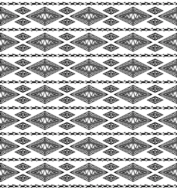 Ornamento geométrico, padrão sem costura preto e branco — Vetor de Stock
