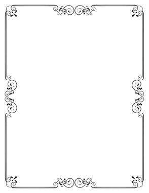 Decorative frame with swirls and leaves without background.