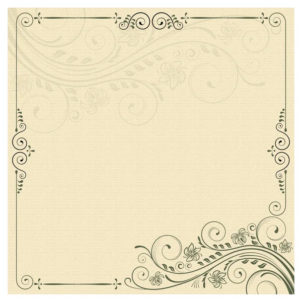 Square frame with decorative floral ornament and decorative background. — Stok Vektör