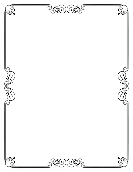 Decorative frame with swirls and leaves without background. — ストックベクタ