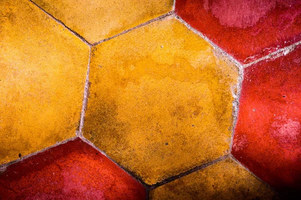 L'image de fond de carreaux d'argile rétro hexagonale colorée — Photo
