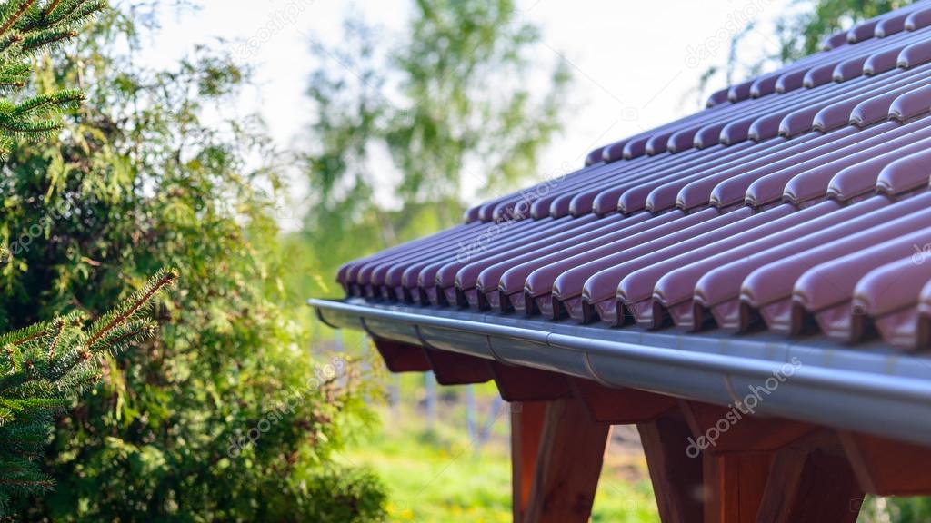 Tiled Roof Of Wooden Arbor