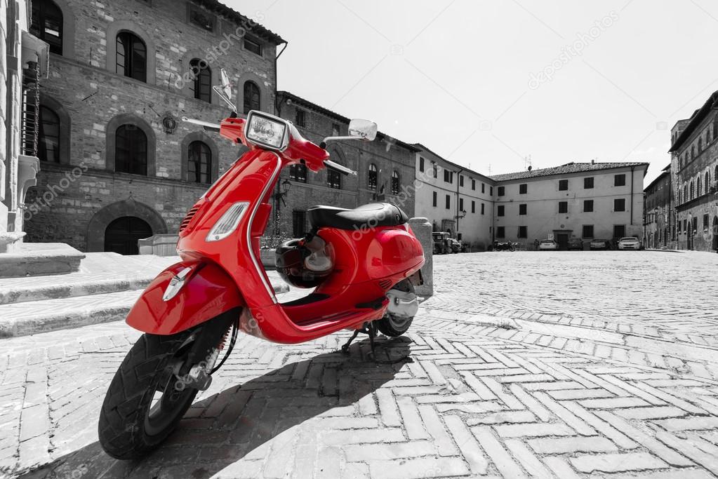 red italian scooter