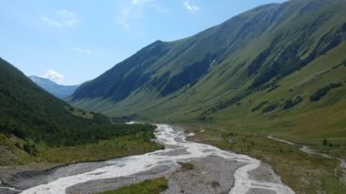 Shara Buzulu, Dağ Vadisi, Buzul Dili, Buzul Moraine, Kafkasya Dağları, Ushguli, Kafkasya, Gürcistan